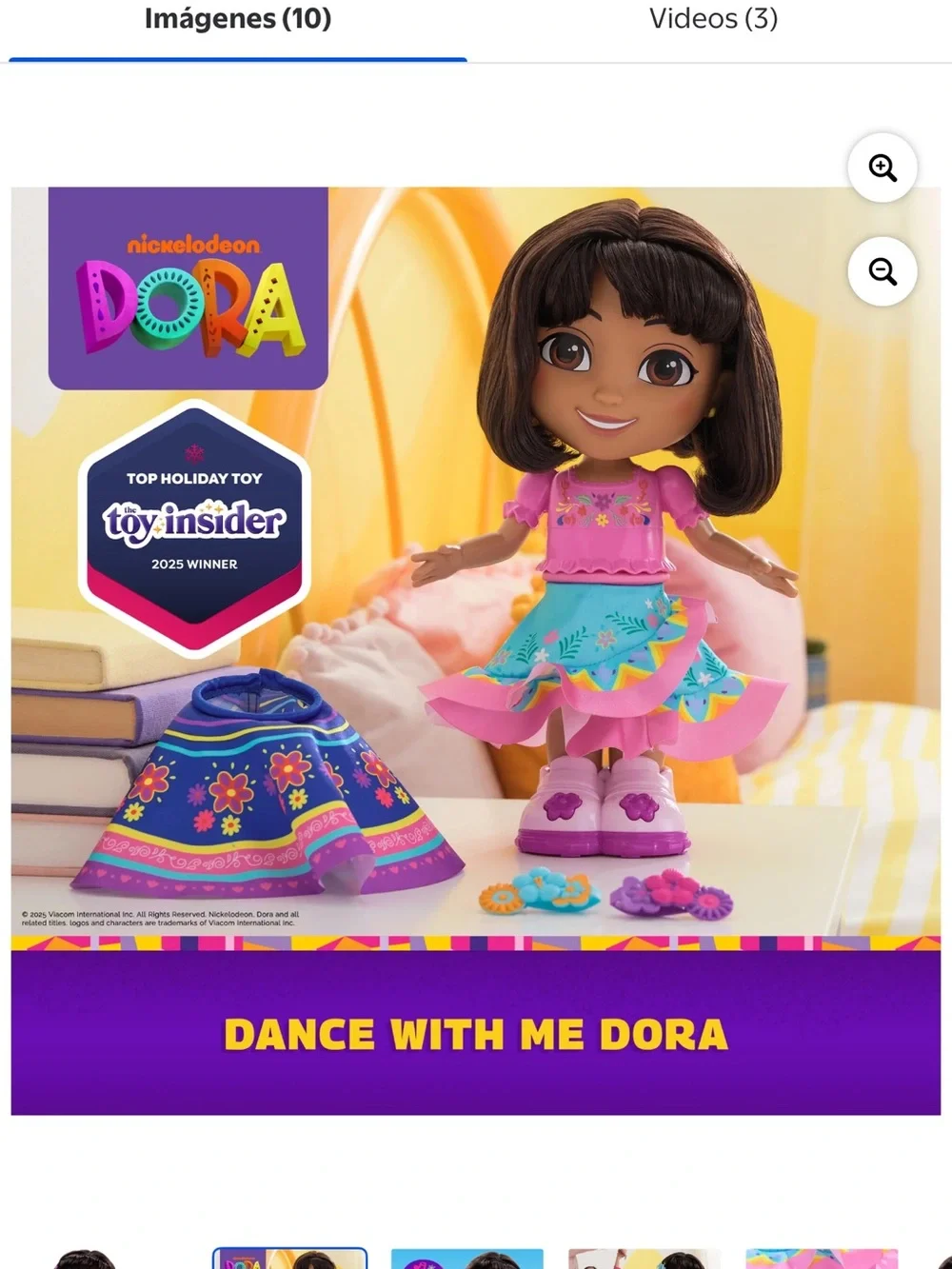 Nickelodeon Dora Doll in Pink Top & Blue Floral Skirt with Extra Outfit